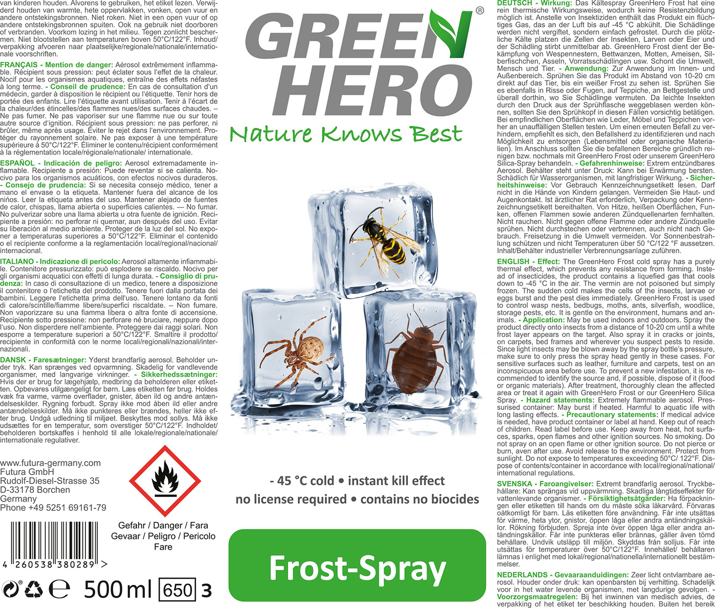Frost-Spray zur Bekämpfung von Insekten und Nestern